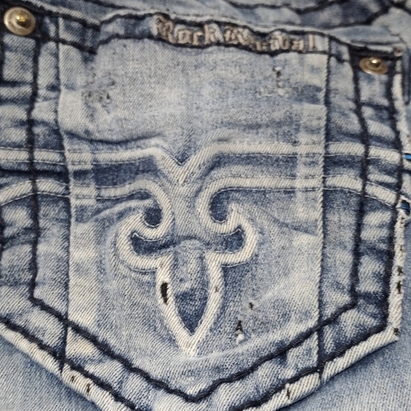 ROCK REVIVAL Moon Ankle Skinny Stretch Distressed Jeans Womens Size 24 Pre-owned - Picture 14 of 17